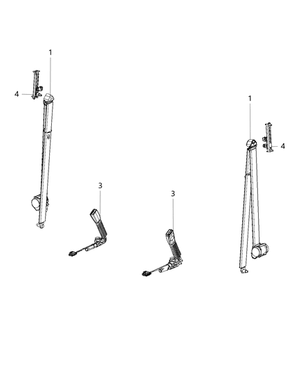 2016 Ram ProMaster 1500 Lap & Shoulder Belt, Front Outer Diagram for 5PC00LK3AB