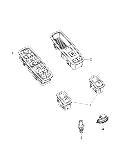 1987 Dodge Lancer Switch And Bezel Front Door Diagram for 68268251AB