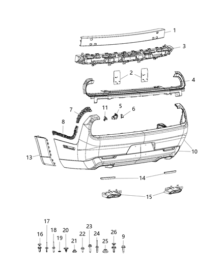 Brace Fascia Pencil Diagram for 5043102AB