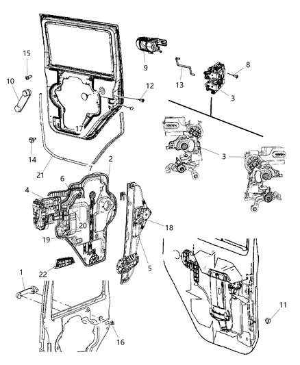Latch Rear Door Diagram for 4589022AG