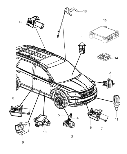 Sensor Tire Pressure Diagram for 68241067AA