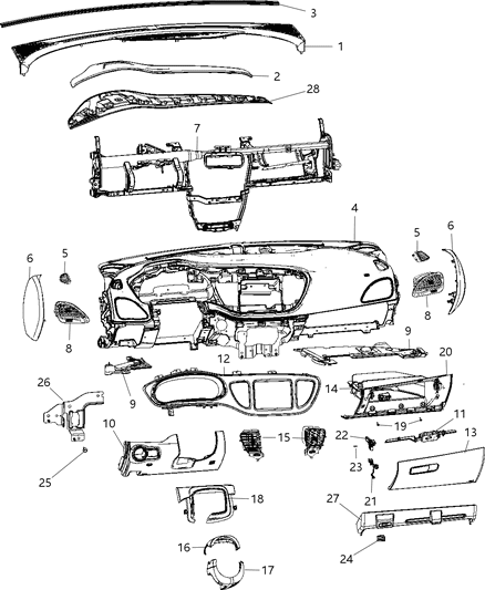 Kneeblocker Steering Column Opening Diagram for 1SV30DX9AE