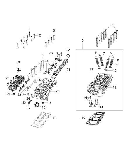 Bolt And Washer Diagram for 68293334AA