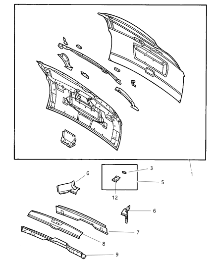 Hinge Liftgate Diagram for 4860295AC