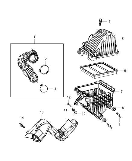 Filter Air Diagram for 4891926AA