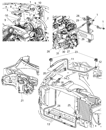 Line A/C Suction & Discharge Diagram for 55056715AD