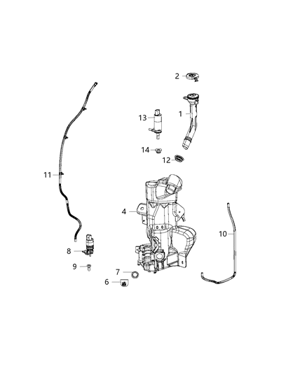 Grommet Washer Level Sensor Diagram for 68321419AA