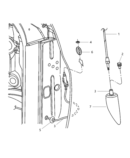 Cable Antenna Diagram for 5064206AA