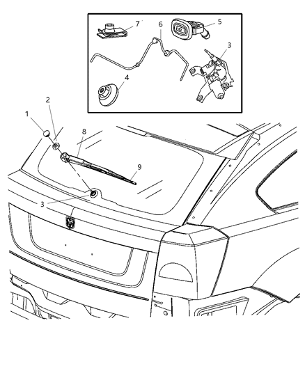 Cap Wiper Arm Nut Diagram for 5303788AA