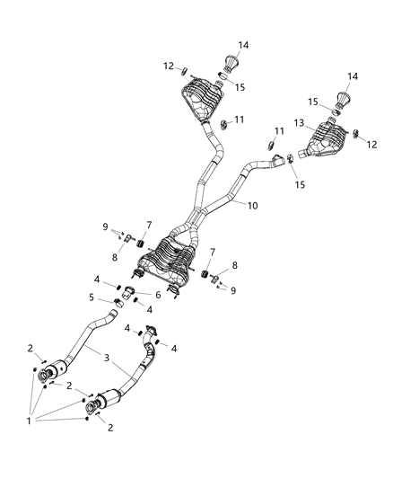 Muffler Exhaust Diagram for 68305530AB