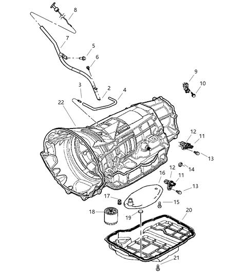 1998 Dodge Caravan Tube Transmission Oil Filler Diagram for 53032601AC