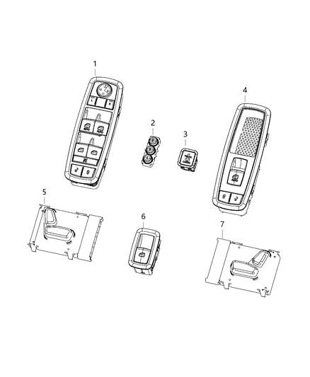Switch Power Seat Passenger Side Diagram for 56049431AE