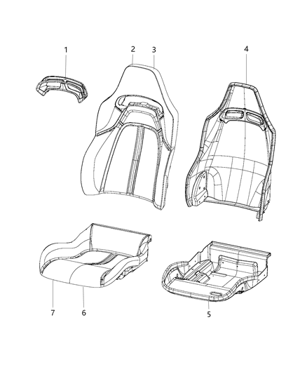 2014 Dodge Viper Bezel Seat Back Diagram for 5SE71AAAAA