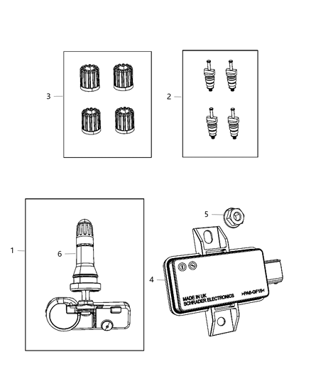 1999 Chrysler Sebring Valve Stem Kit Diagram for 68193587AA