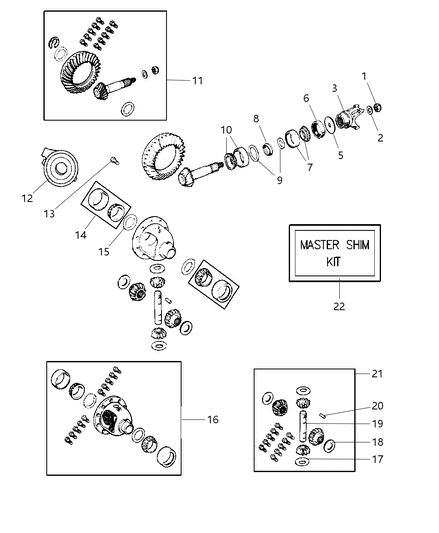 Nut Pinion Yoke Diagram for 5017755AA