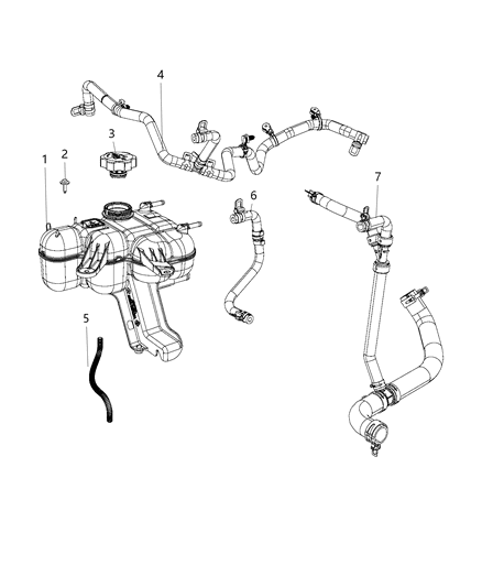 Hose Coolant Bottle Inlet Diagram for 68244857AB
