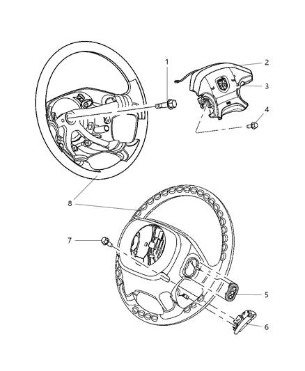 1995 Chrysler Concorde Wheel Steering Diagram for 5GS271L8AE