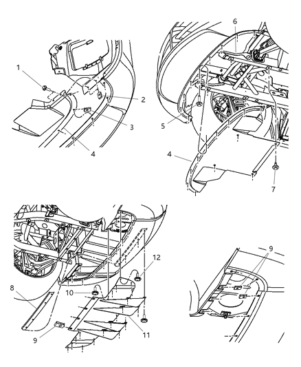 Belly Pan Extension Front Diagram for 5290136AE