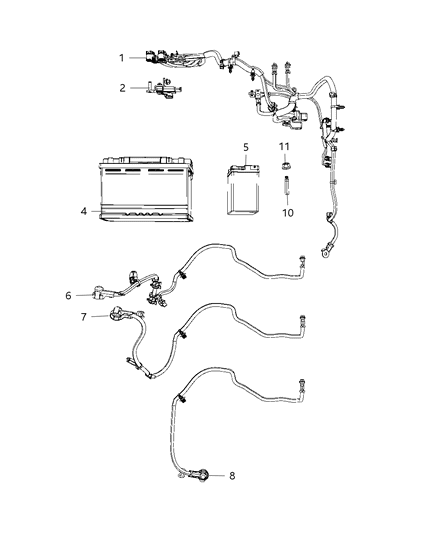 1994 Dodge Shadow Sensor Battery Diagram for 68289207AB