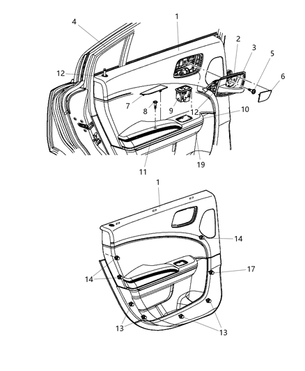 Handle Kit Interior Conversion Diagram for 5XU19DX9AA