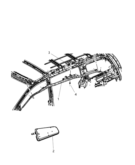2009 Dodge Grand Caravan Air Bag Side Curtain Diagram for 4680588AJ