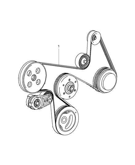 2004 Jeep Grand Cherokee Belt Serpentine Diagram for 4891974AC