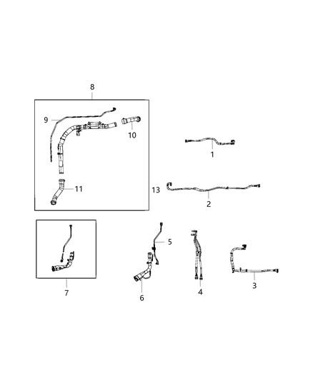 Hose Fuel Filler Diagram for 68433711AA