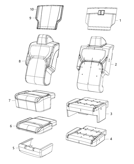 1985 Dodge Ramcharger Lid Armrest Bin Material Cover Diagram for 6RP52TX7AC