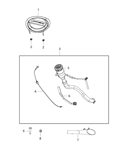 1990 Jeep Wagoneer Door Fuel Fill Diagram for 68110793AA