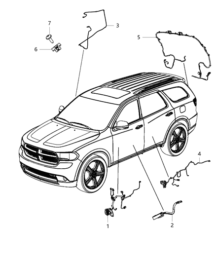 2016 Dodge Durango Wiring Rear Door Diagram for 68251717AB