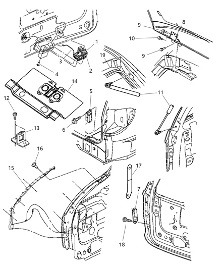 Latch Lift Gate Diagram for 5019039AB