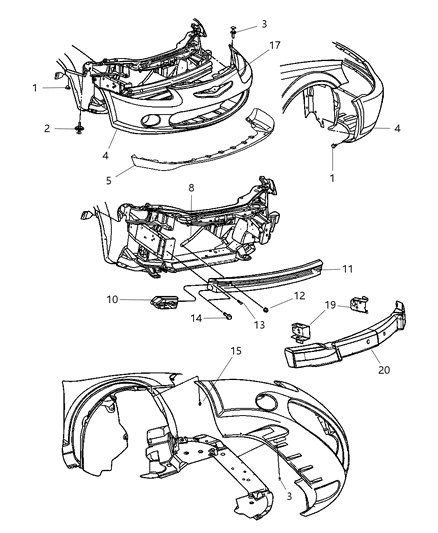 2001 Dodge Grand Caravan Absorber Front Energy Diagram for 4805891AC