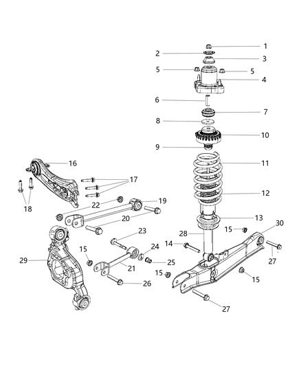 Shock Absorber Suspension Diagram for 68069958AF