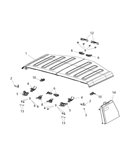 Lever Targa Panel Diagram for 68368567AA