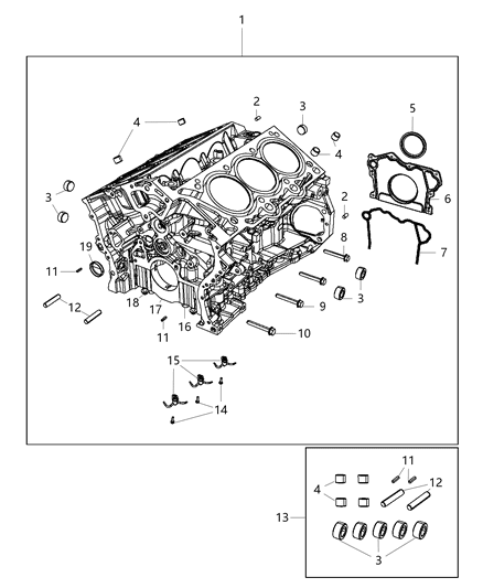 1990 Dodge Ram 50 Jet Piston Oil Cooler Diagram for 68088092AB