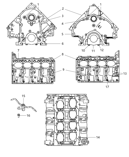 2019 Dodge Durango Pin Dowel M8X10.00 Front Timing Case Cover To Cylinder Block Diagram for 6506332AA