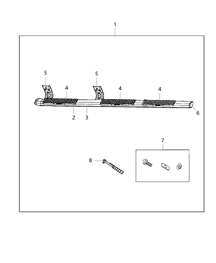Step Kit Tubular Side Mra 91 92 Crew Diagram for 68156423AD