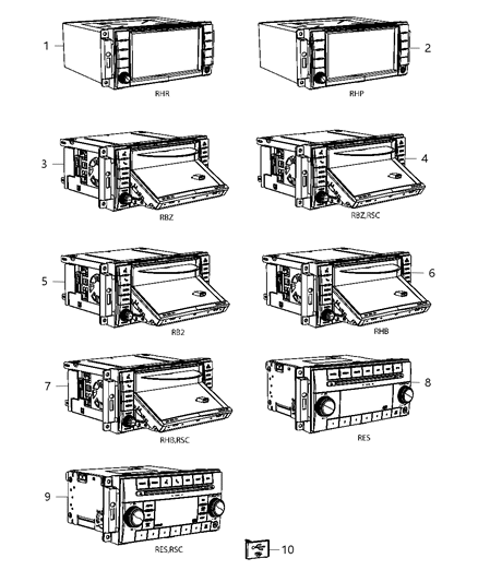1992 Dodge B150 Radio Am / Fm / Cd / Dvd / Hdd / Satellite Diagram for 5064840AG