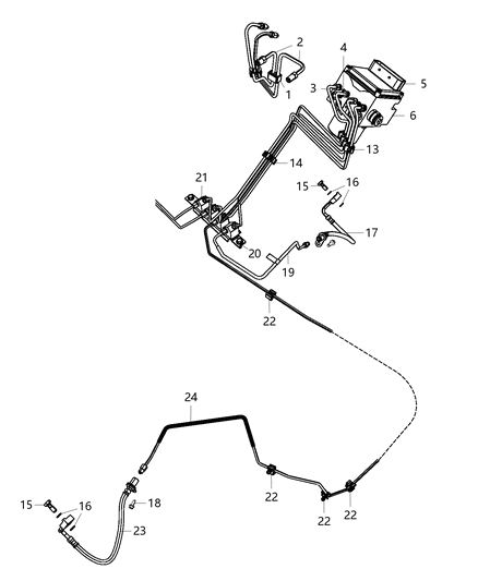 Hose Brake Right Front, Passenger Side Diagram for 68262944AB