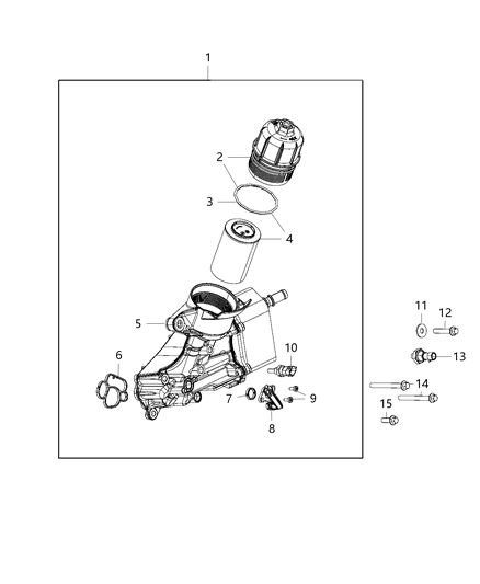 Filter Engine Oil 68229402Aa – Not for Ram 1500 Diagram for 68229402AA