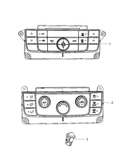 2017 Jeep Wrangler Control A/C And Heater Diagram for 68111110AP