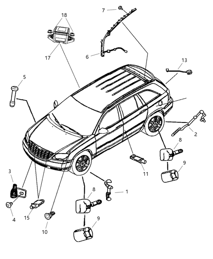 Sensor Anti-Lock Brakes Diagram for 4721014AA