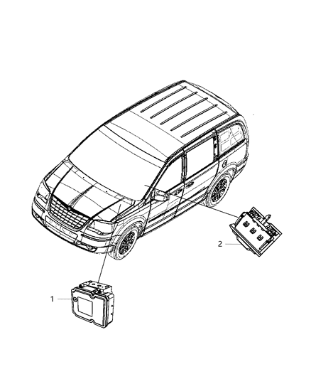 1993 Jeep Cherokee Module Anti-Lock Brake System Diagram for 68194482AA