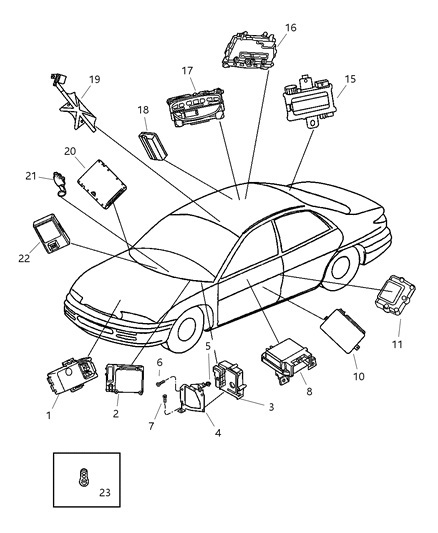 2001 Dodge Ram 2500 Van Module Radio Control Diagram for 5059112AB