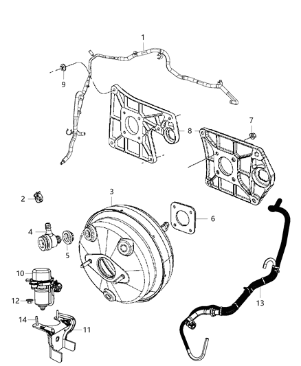 Booster Power Brake Diagram for 68091279AA
