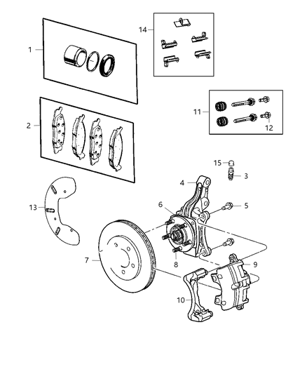 Rotor Brake Front Diagram for 4721995AB