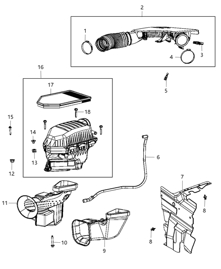 Shield Air Intake Diagram for 5182345AC
