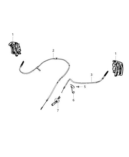 1988 Dodge Shadow Cable Parking Brake Extension Diagram for 68416522AB