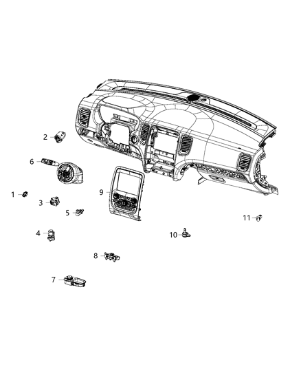 2020 Chrysler Pacifica Media Center Hub Side USB Portion Auxiliary Diagram for 68323664AD