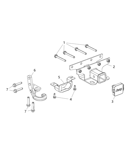 1984 Dodge Ramcharger Cover Tow Hitch Diagram for 68188901AA